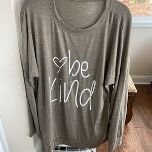 Be Kind Graphic Sweatshirt - Taupe with White Script